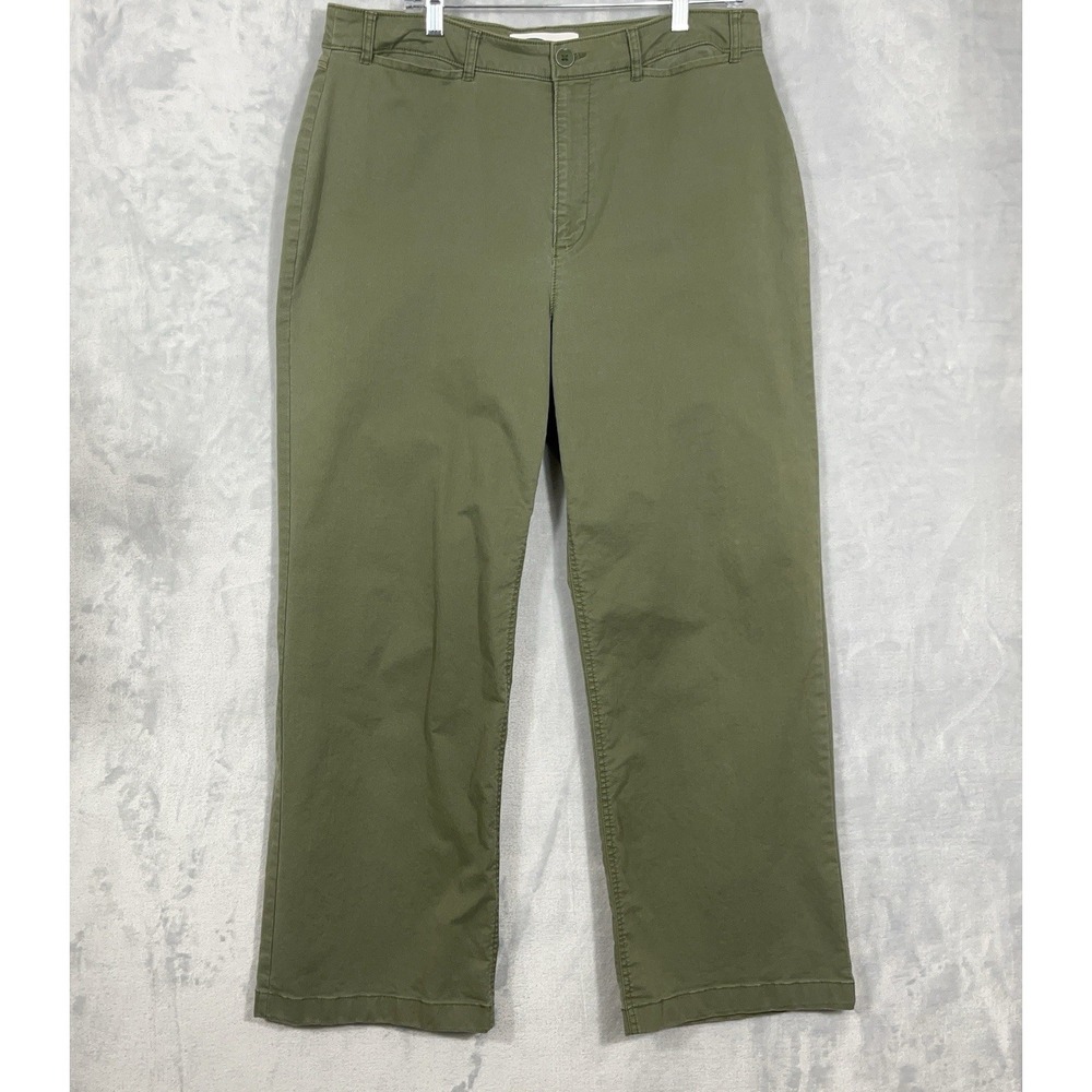 Old Navy Womens Extra High-Rise Wide-Leg Pants Military Green 14 Stretch